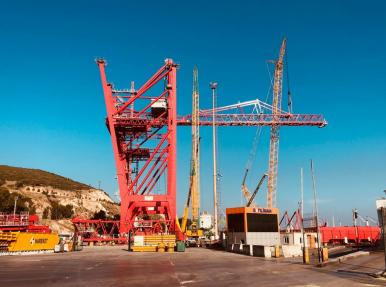 Nemport Liebherr Transportation and Installation of 2 STS Port Cranes