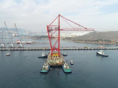 Nemport Liebherr Transportation and Installation of 2 STS Port Cranes