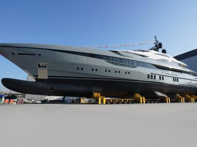 Launch of the largest yacht ever built by a Turkish shipyard